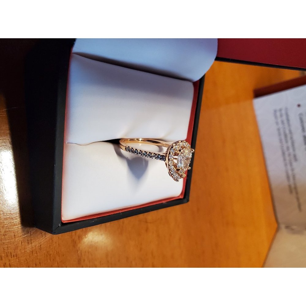 NWT✔ 14K Gabriel Pear Shaped Halo Wedding Ring - Picture 13 of 15
